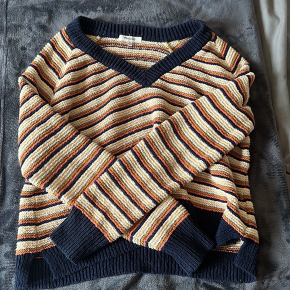 MADEWELL Stripe Knit Cropped Sweater - Picture 3 of 6